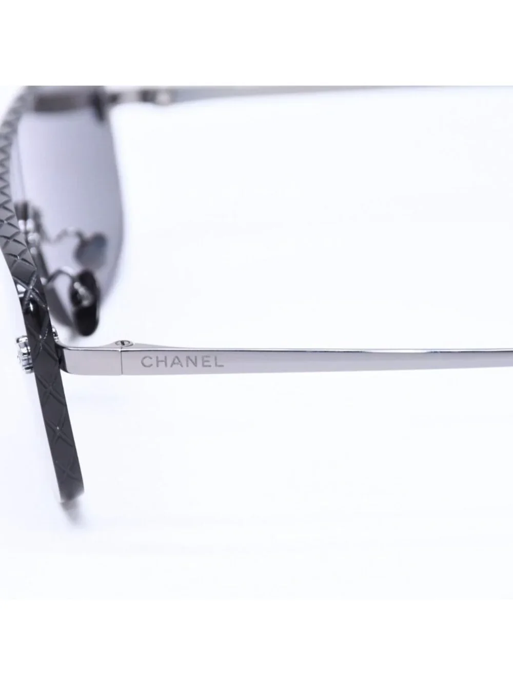 Chanel Shield Shape Sunglasses CC Logo Acetate Black Eyewear